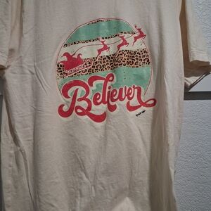 Beige 'Believer' Graphic T-Shirt